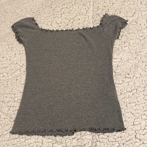 Off the Shoulder Fitted Top - Grey